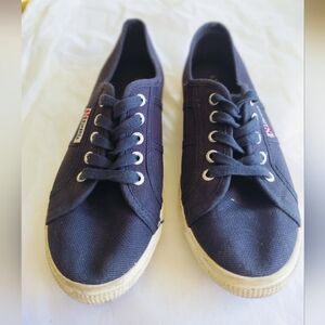 Superga Canvas Sneakers Navy Blue Women's Size 8.5 Men's Size 7